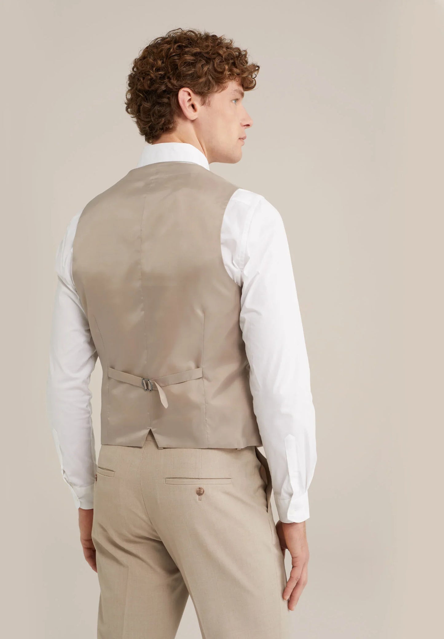 Men's Regular Fit Tailored Waistcoat - Beige