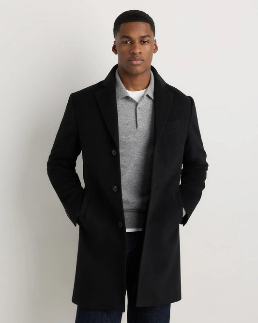 Men's Long Overcoat - Black