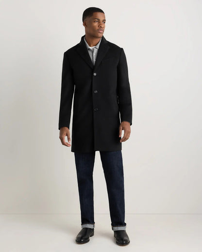 Men's Long Overcoat - Black