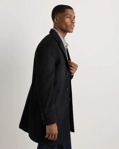 Men's Long Overcoat - Black