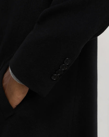 Men's Long Overcoat - Black