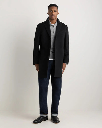 Men's Long Overcoat - Black