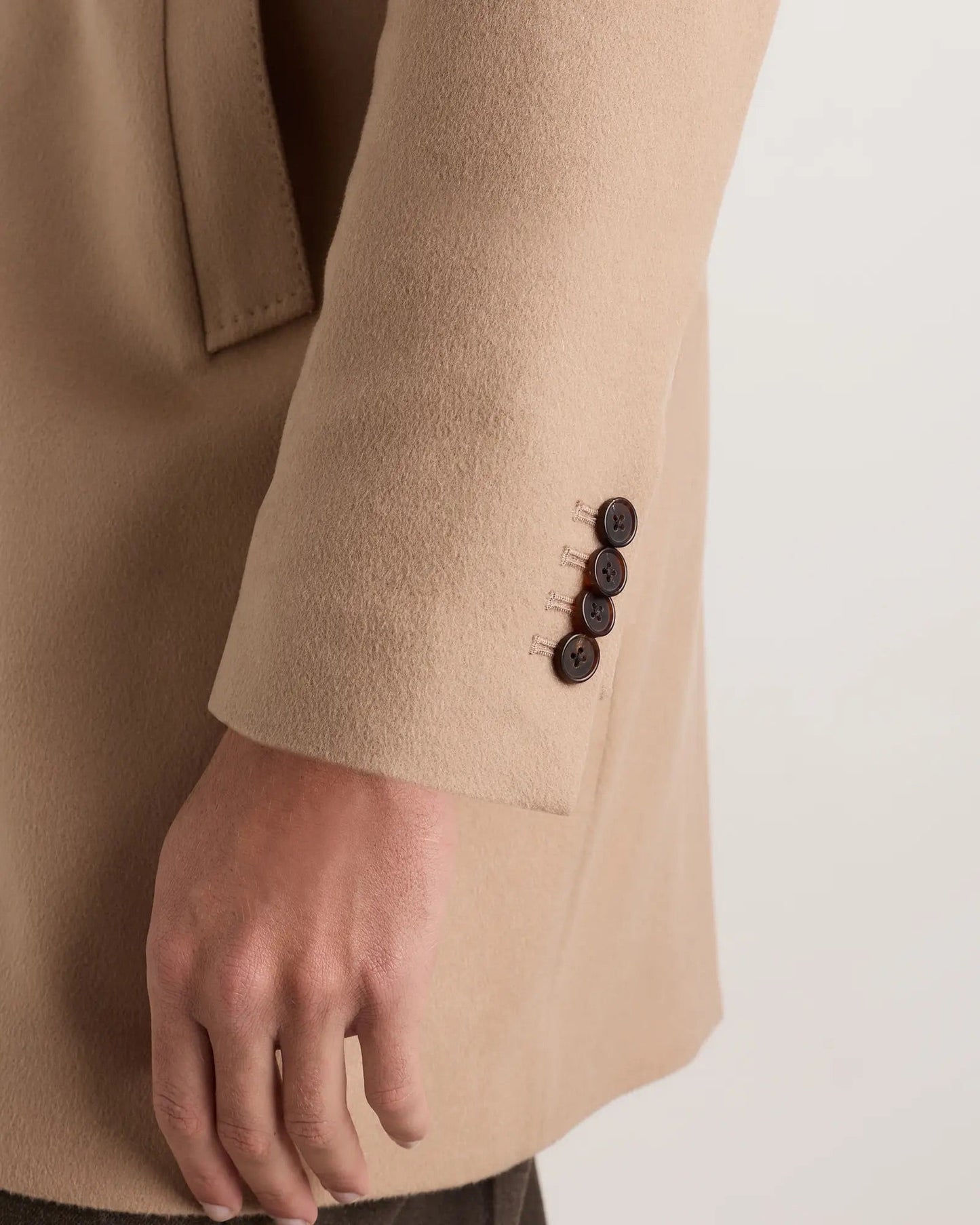 Men's Long Overcoat Jacket - Beige