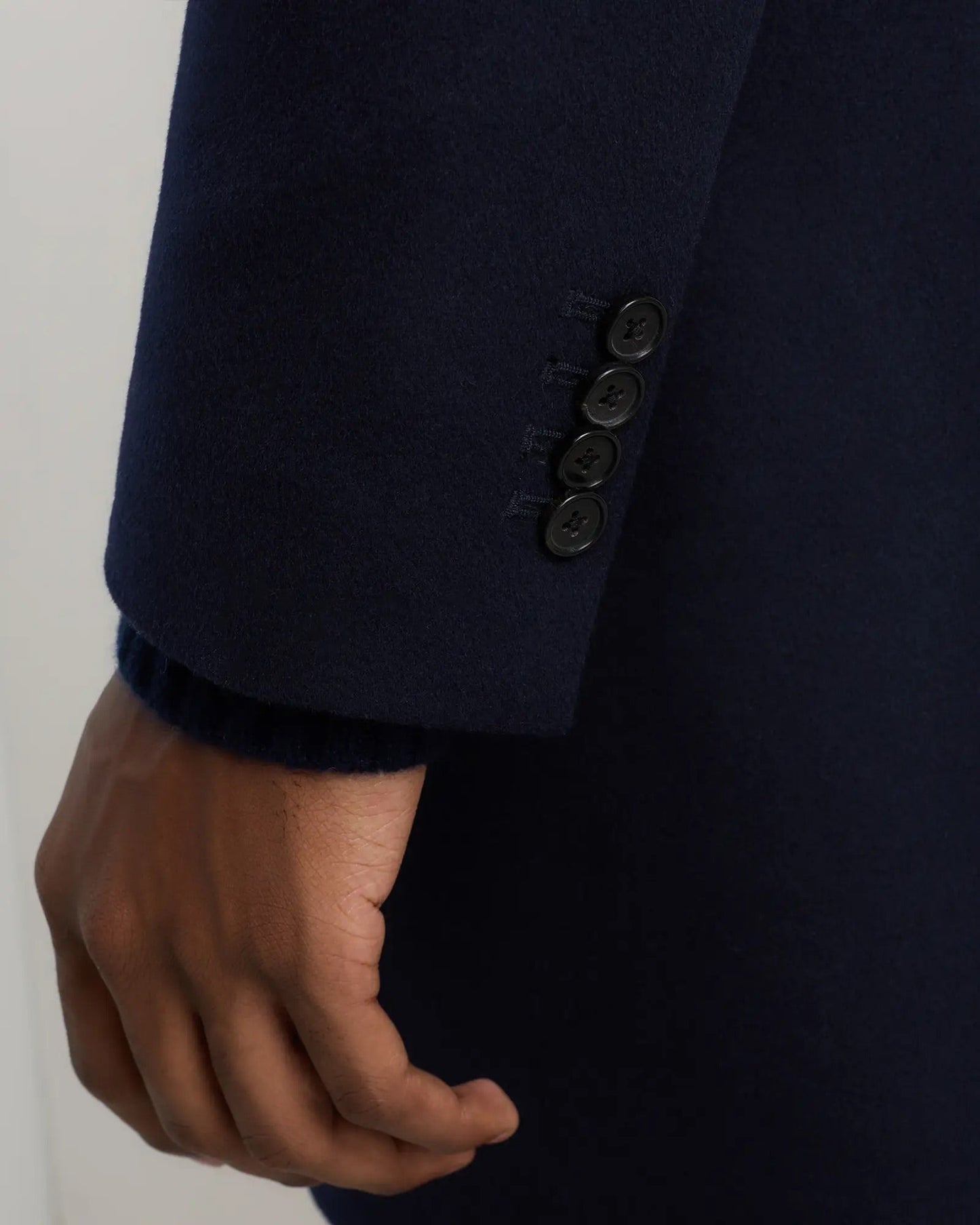 Men's Long Overcoat Jacket - Navy Blue