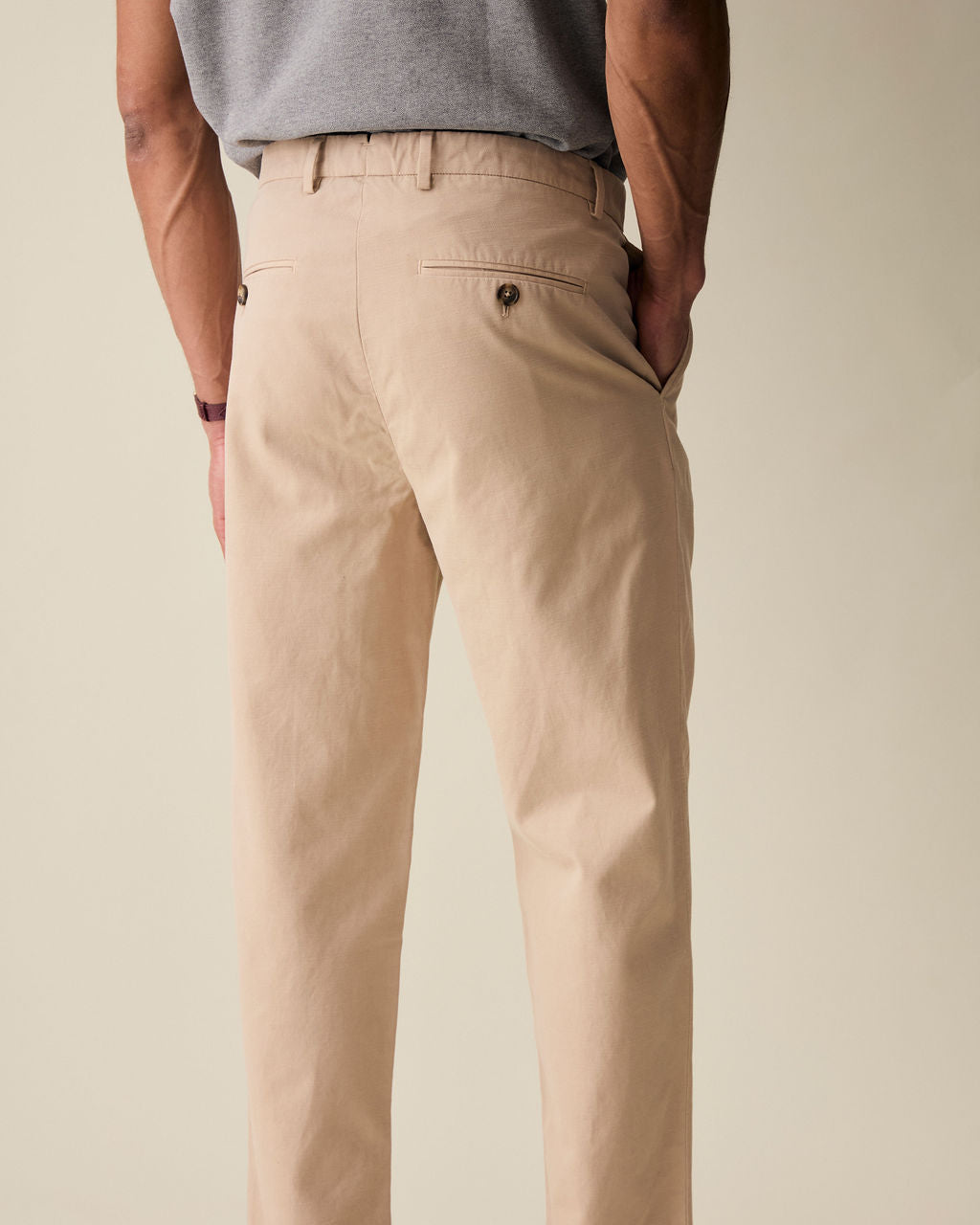 Straight Linen Trousers - Cream