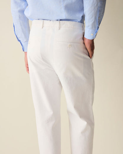 Straight Linen Trousers - White