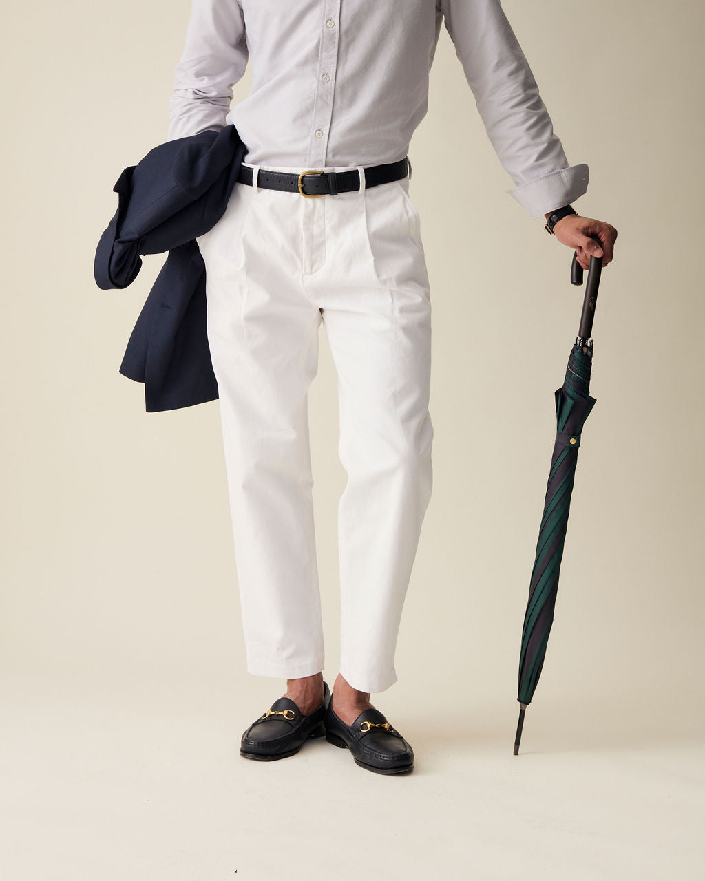 Straight Linen Trousers - White