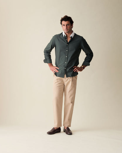 Straight Linen Trousers - Cream