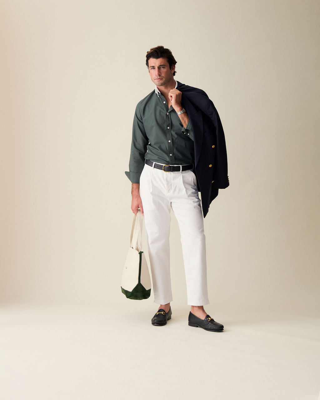 Straight Linen Trousers - White