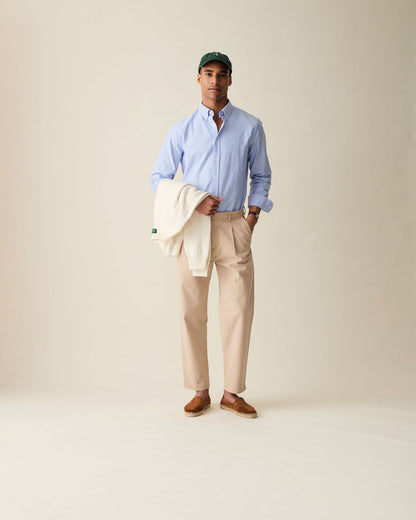 Straight Linen Trousers - Cream