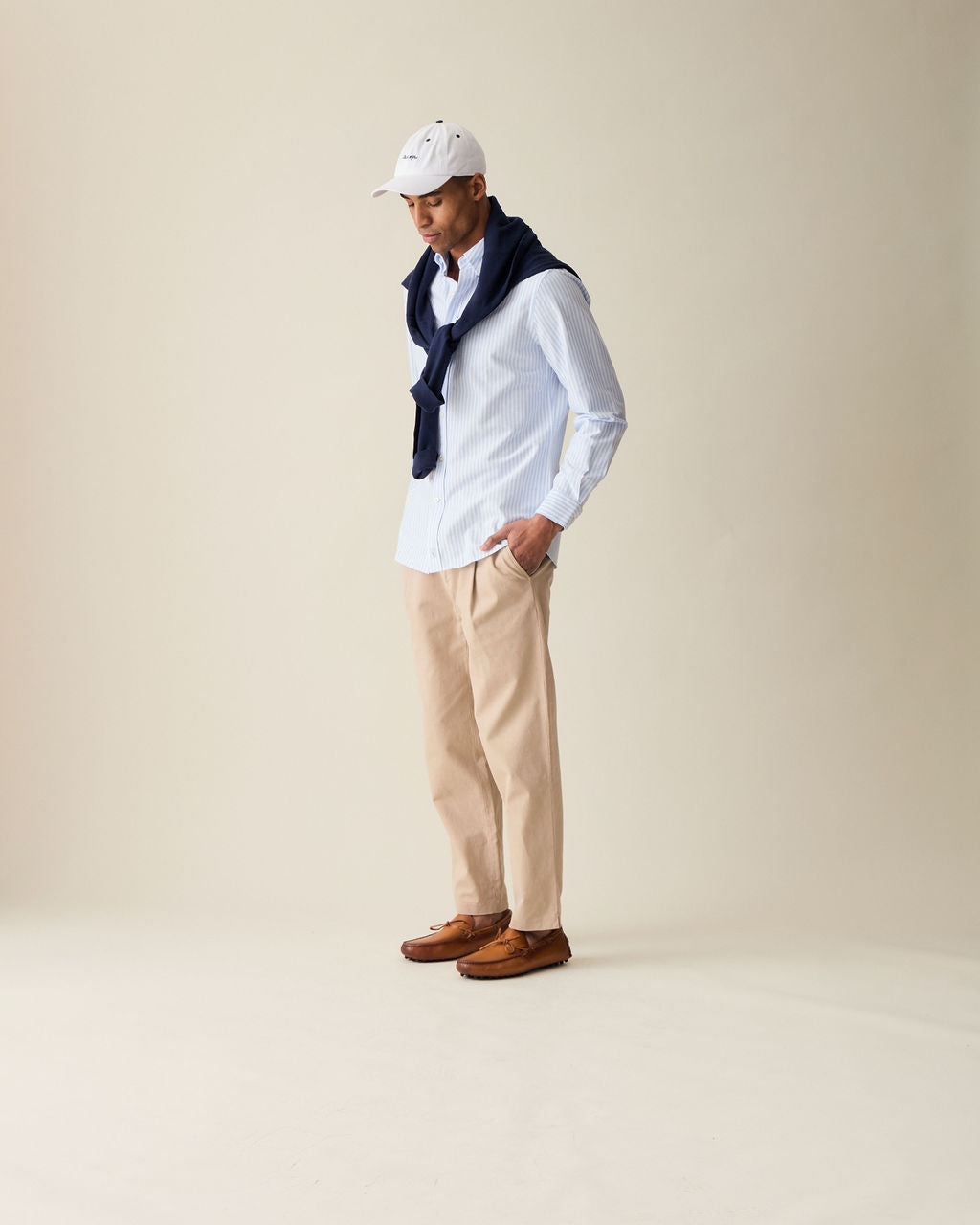 Straight Linen Trousers - Cream
