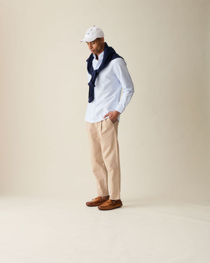 Straight Linen Trousers - Cream