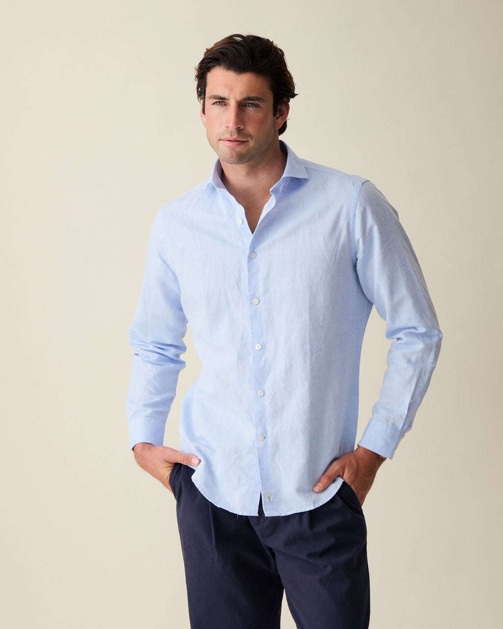 Classic Linen Shirt - Light Blue