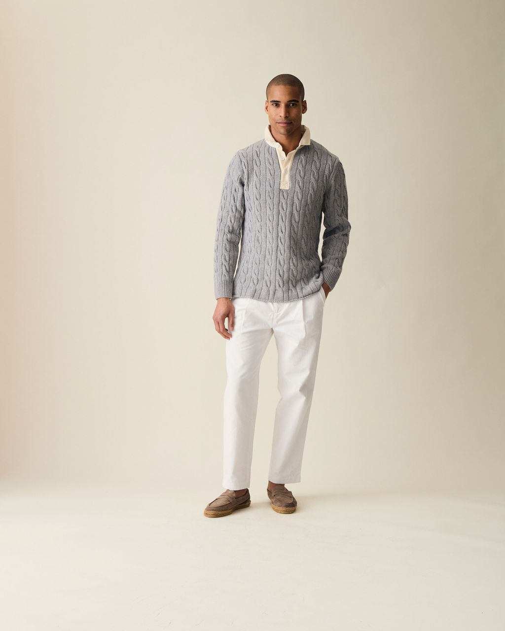 Straight Linen Trousers - White