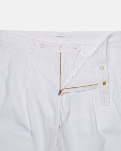 Straight Linen Trousers - White