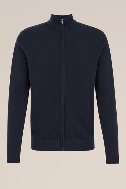 Fine Knit Jumper with Regular Fit - Navy Blue