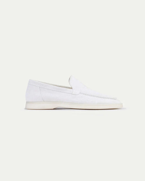 Moccasin Miller in Suede - White