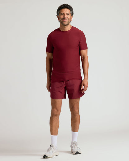Classic Round Neck T-Shirt - Wine