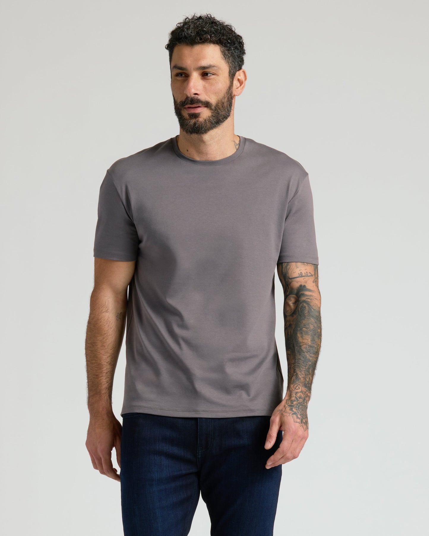 Classic Round Neck T-Shirt - Light Grey