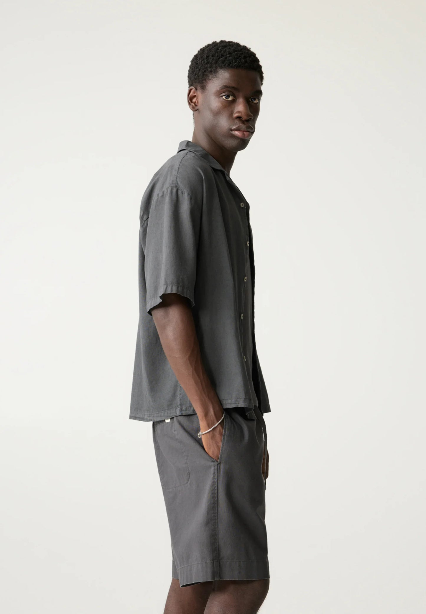Classic Linen Shirt - Dark Grey