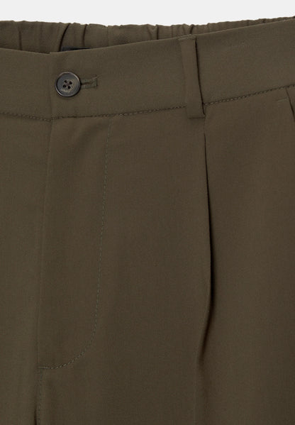 Wide Fit Casual Trousers - Khaki