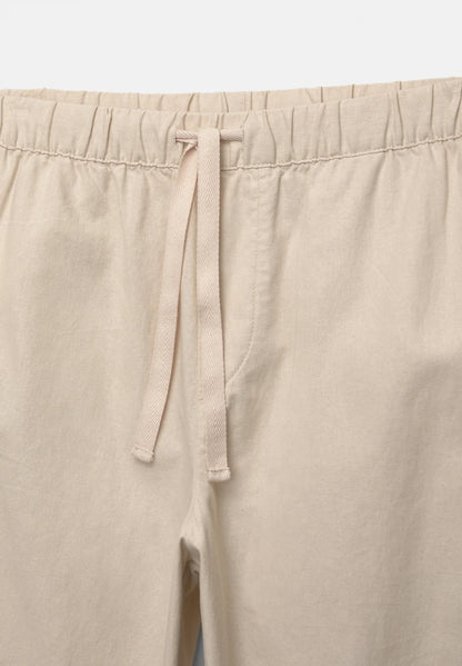 Linen Blend Trousers - Beige