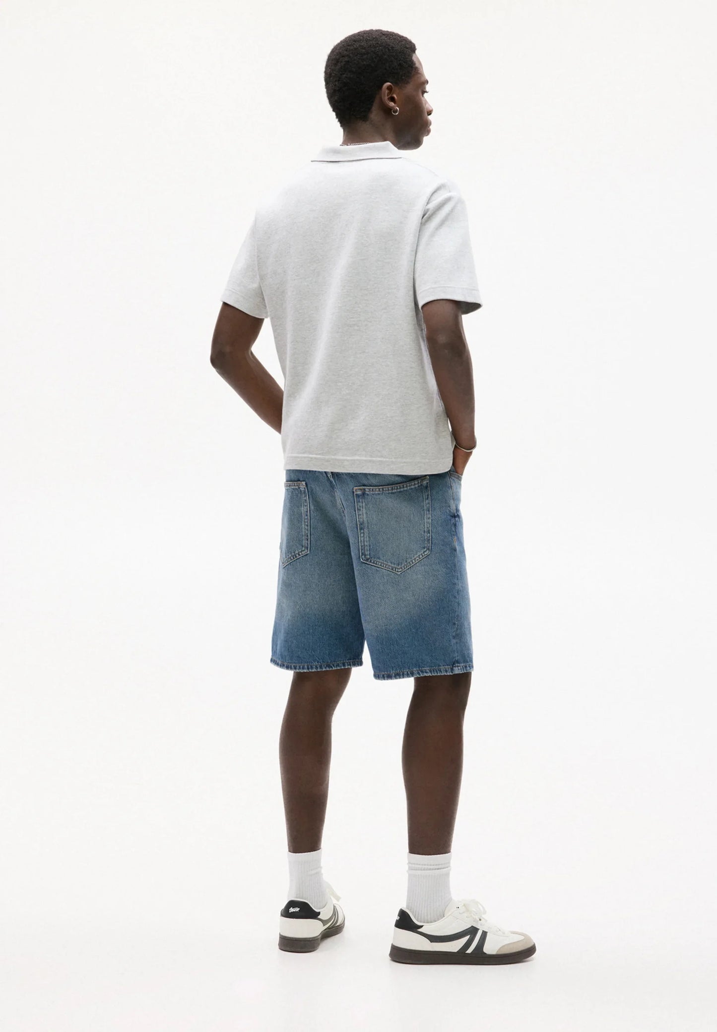 Straight Denim Shorts - Blue