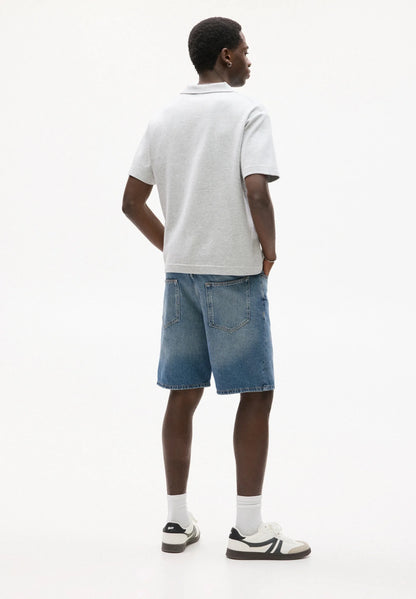 Straight Denim Shorts - Blue