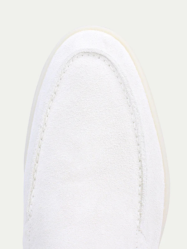 Moccasin Miller in Suede - White