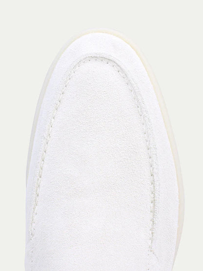 Moccasin Miller in Suede - White