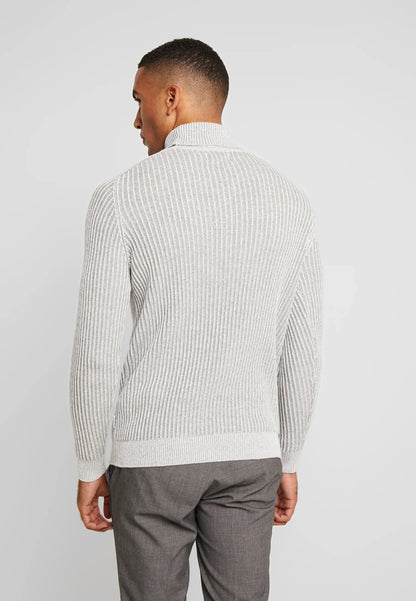 High Neck Wool Jumper - Grey