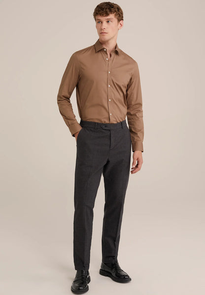 Classic Tailored Men's Dress Shirt - Brown