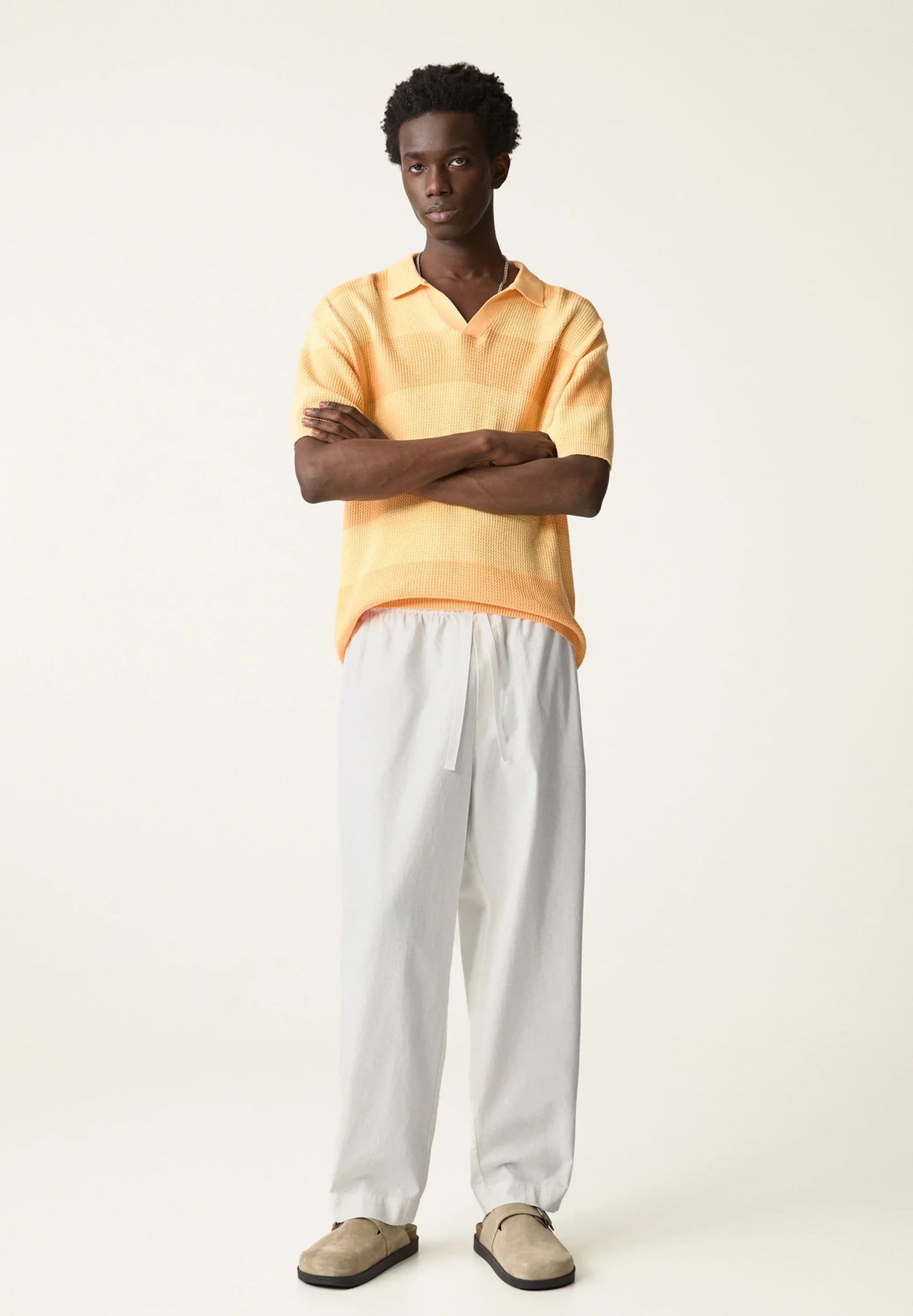 Blend Linen Trousers - White