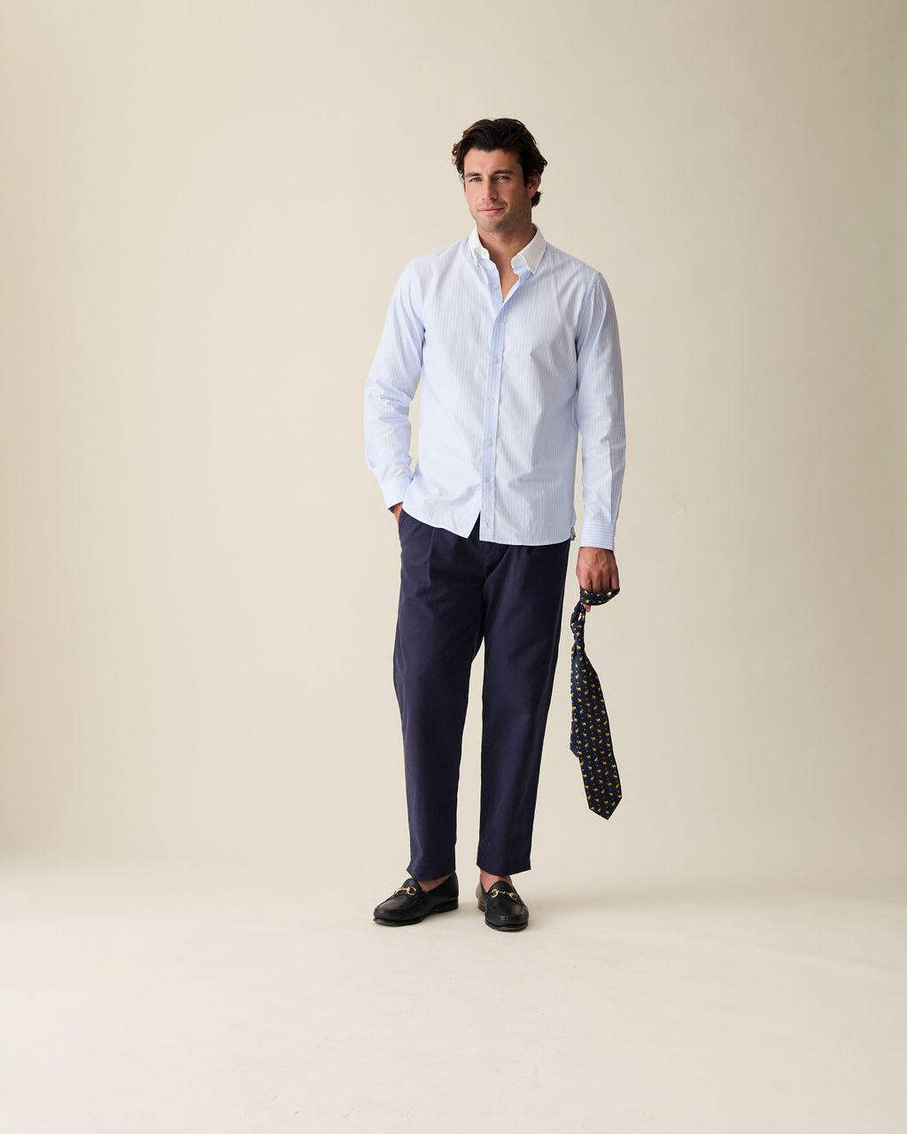 Striped Cotton Shirt - Light Blue