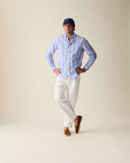 Striped Chambray Shirt - Blue