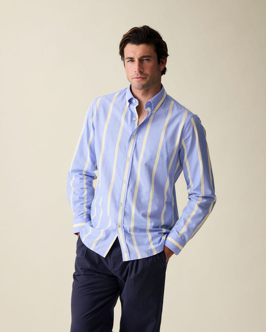 Striped Chambray Shirt - Blue