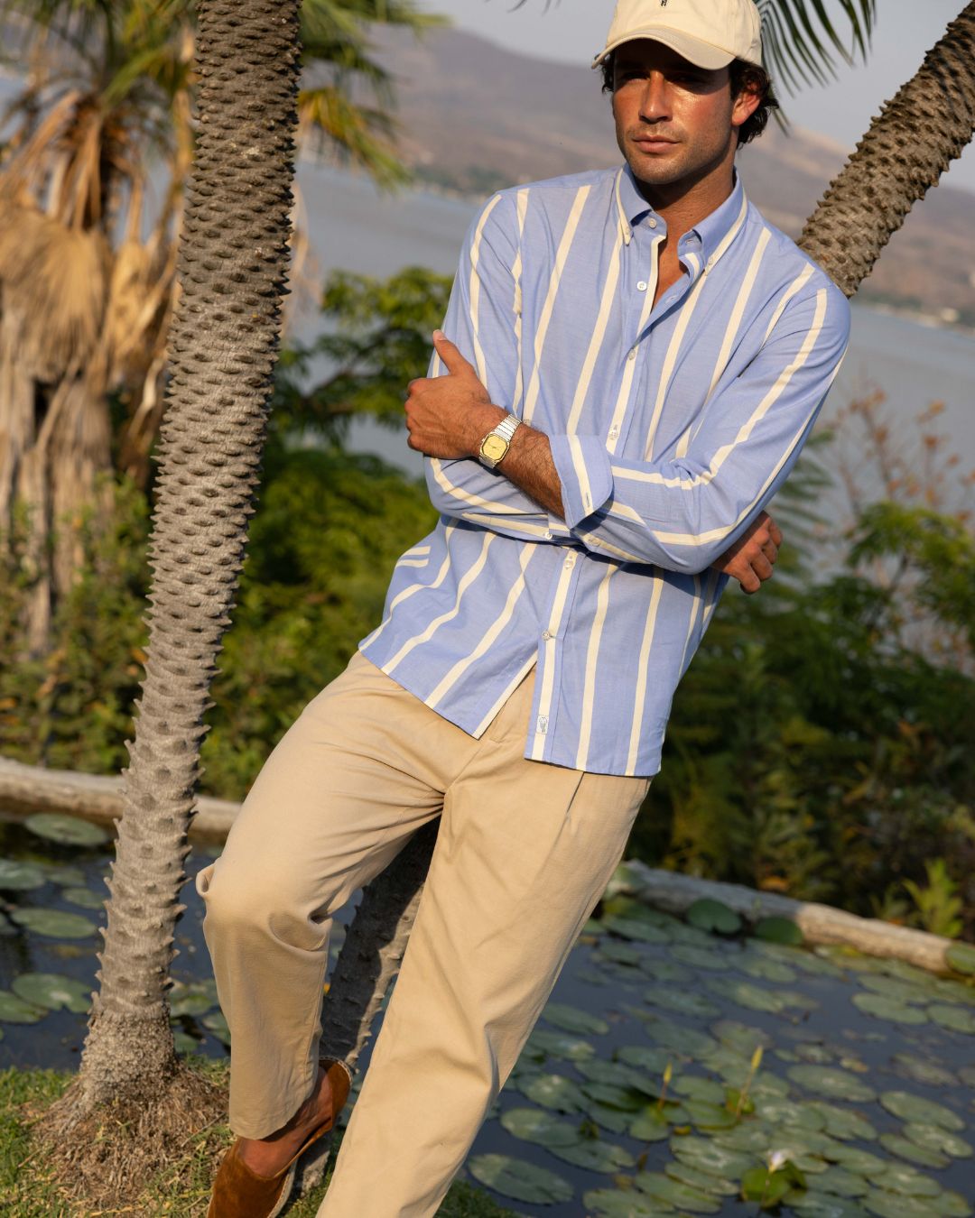 Striped Chambray Shirt - Blue