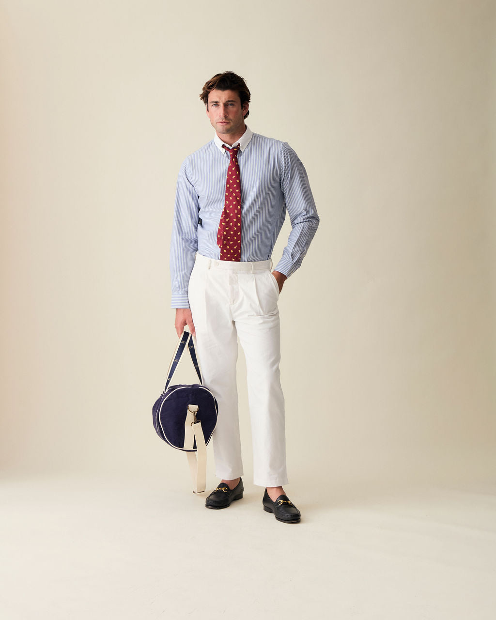 Striped Cotton Dress Shirt - Blue