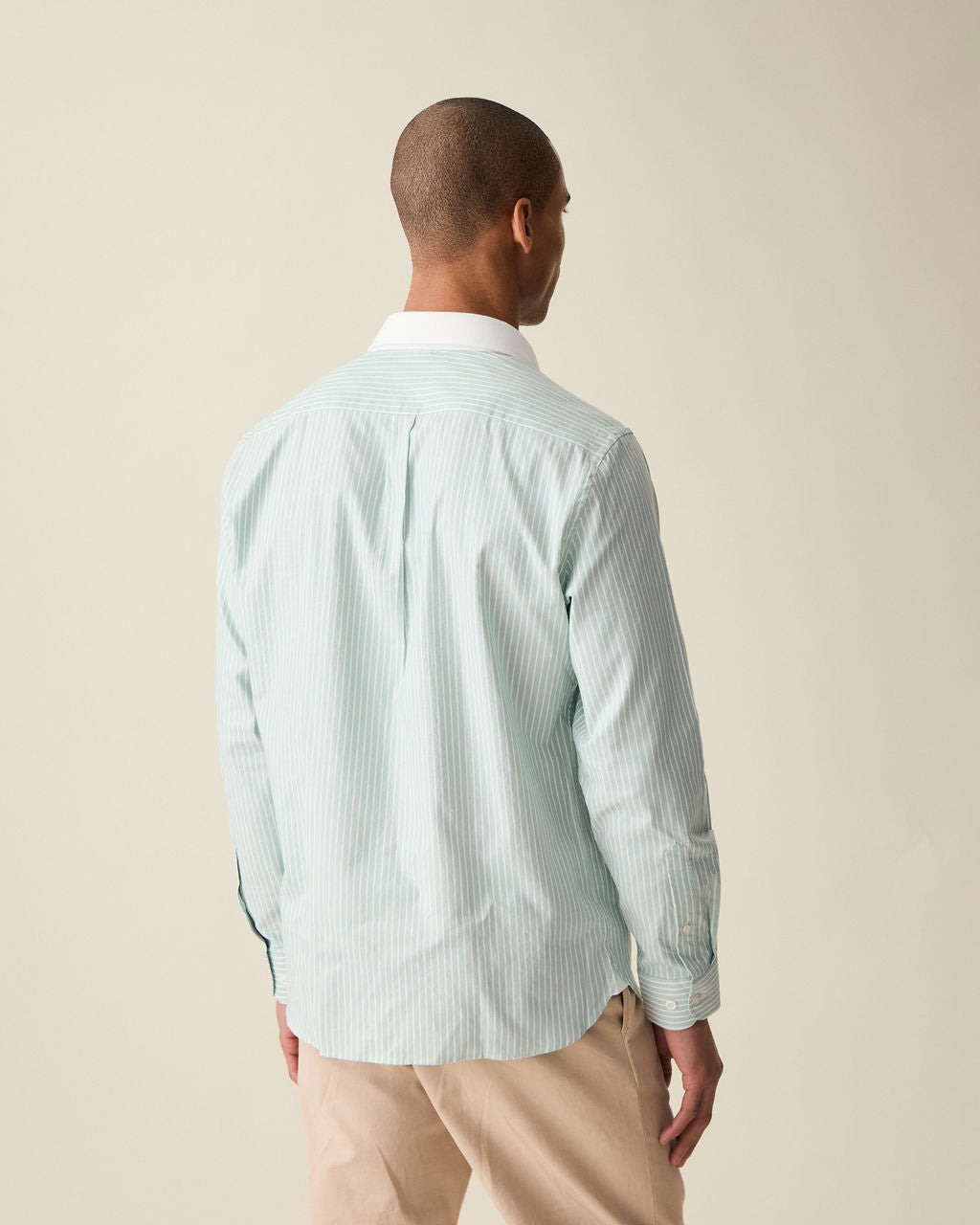 Striped Cotton Dress Shirt - Pistachio Green