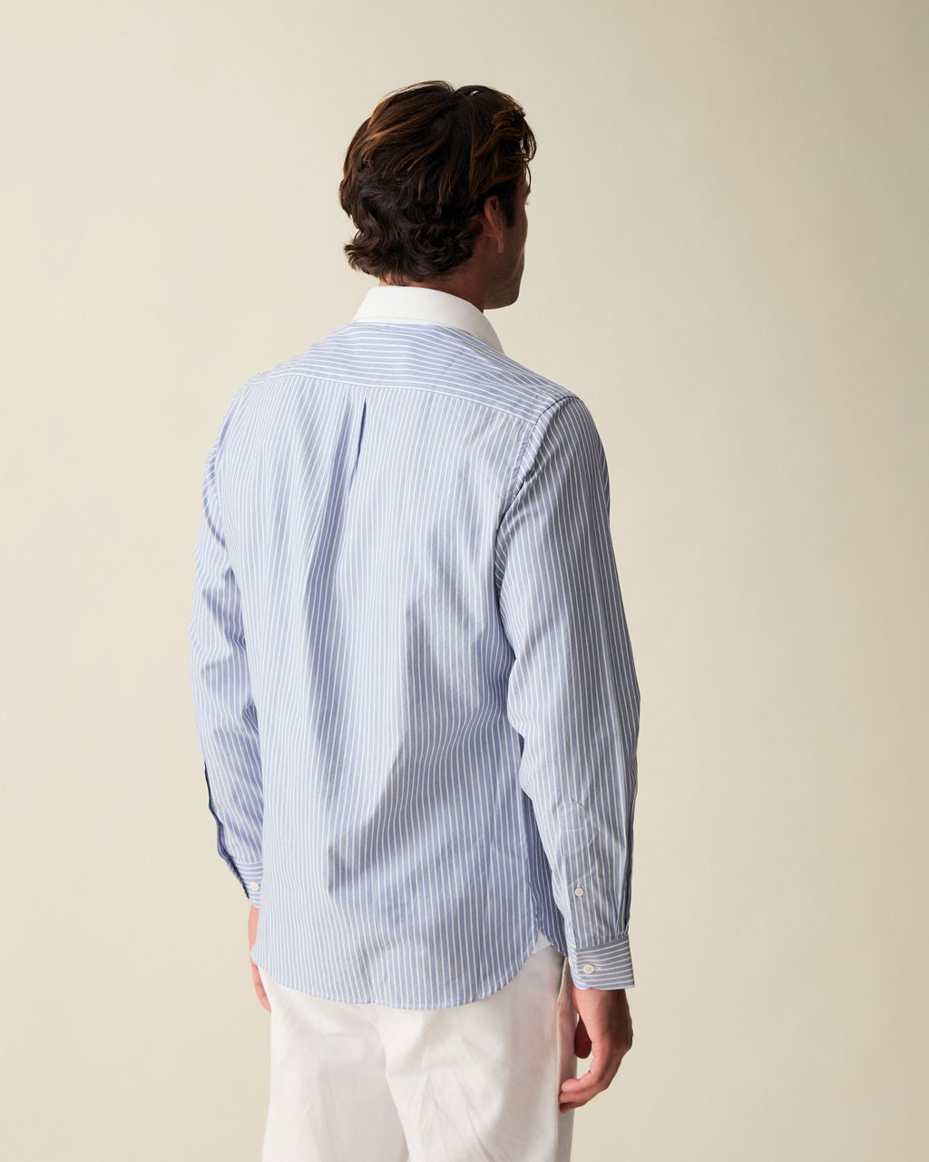 Striped Cotton Dress Shirt - Blue
