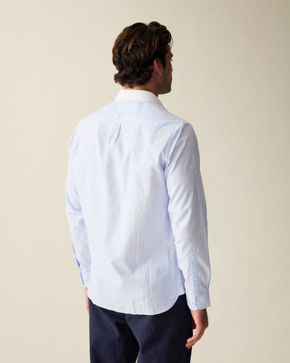 Striped Cotton Shirt - Light Blue