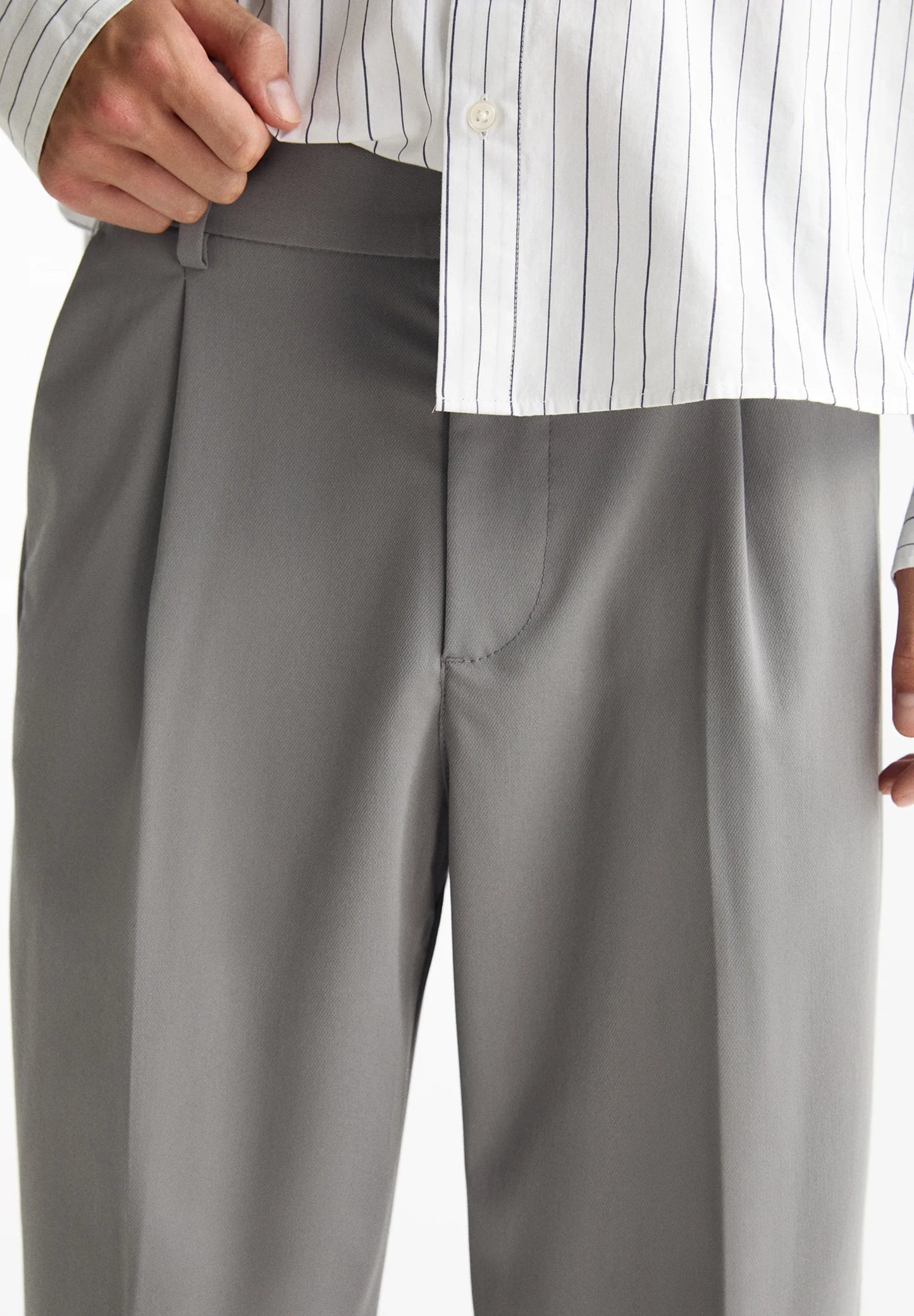 Wide Fit Casual Trousers - Grey