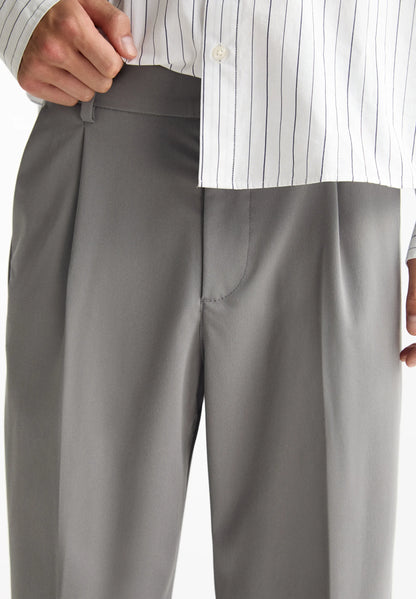 Wide Fit Casual Trousers - Grey