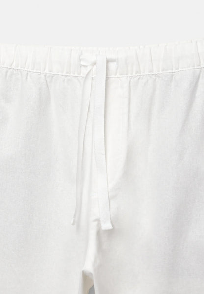 Blend Linen Trousers - White