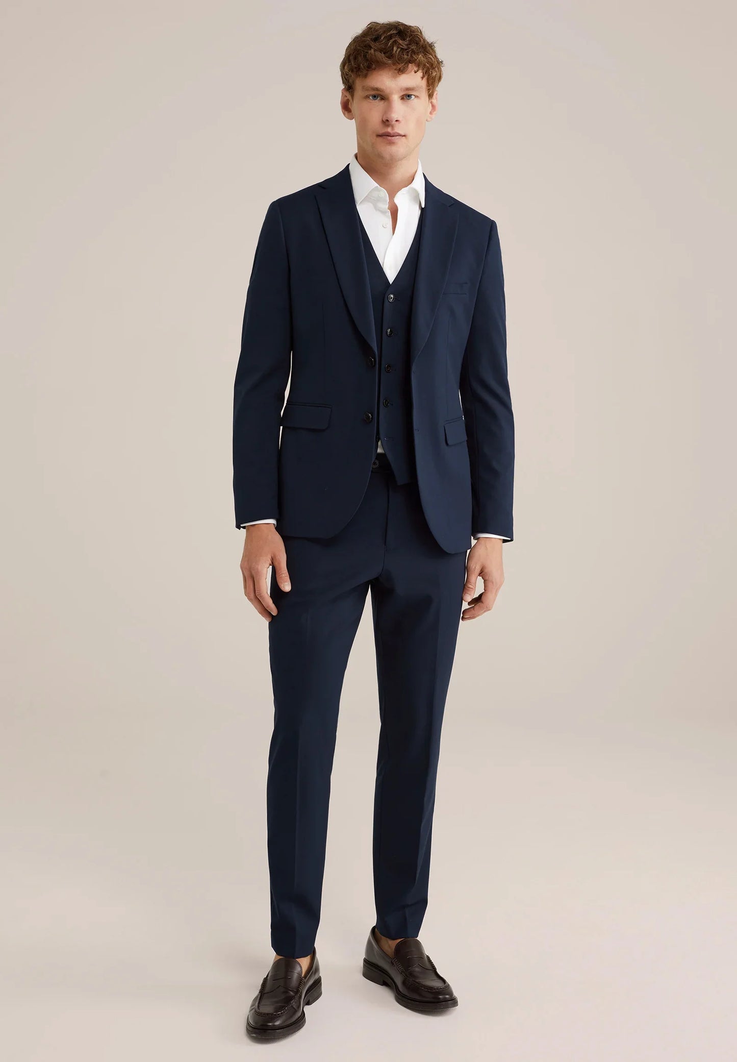 Men's Regular Fit Tailored Waistcoat - Navy Blue