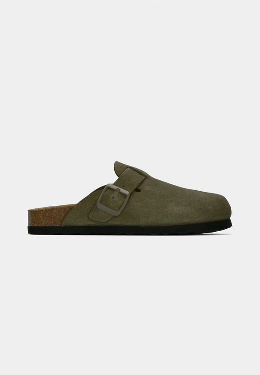 Men's Suede Sandals - Olive Green