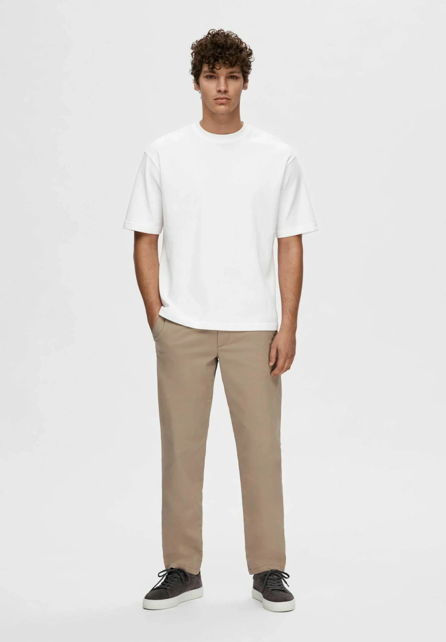 Men's Basic Oversized Round Neck T-Shirt - White