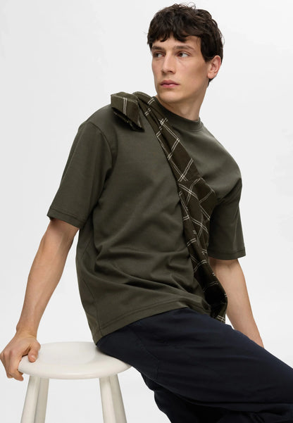 Men's Basic Oversized Crew Neck T-Shirt - Green