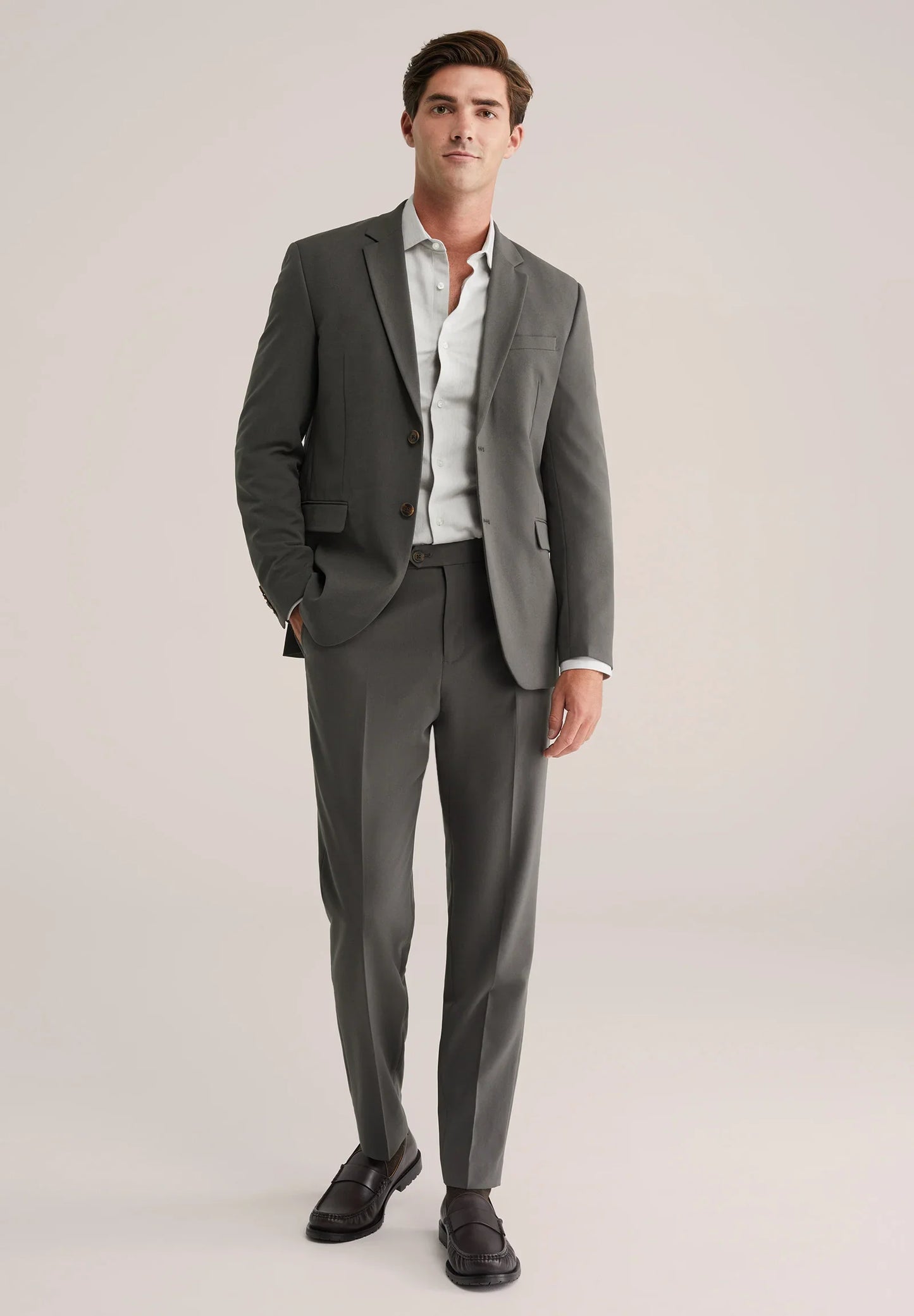 Regular Fit Tailored Trousers - Dark Grey