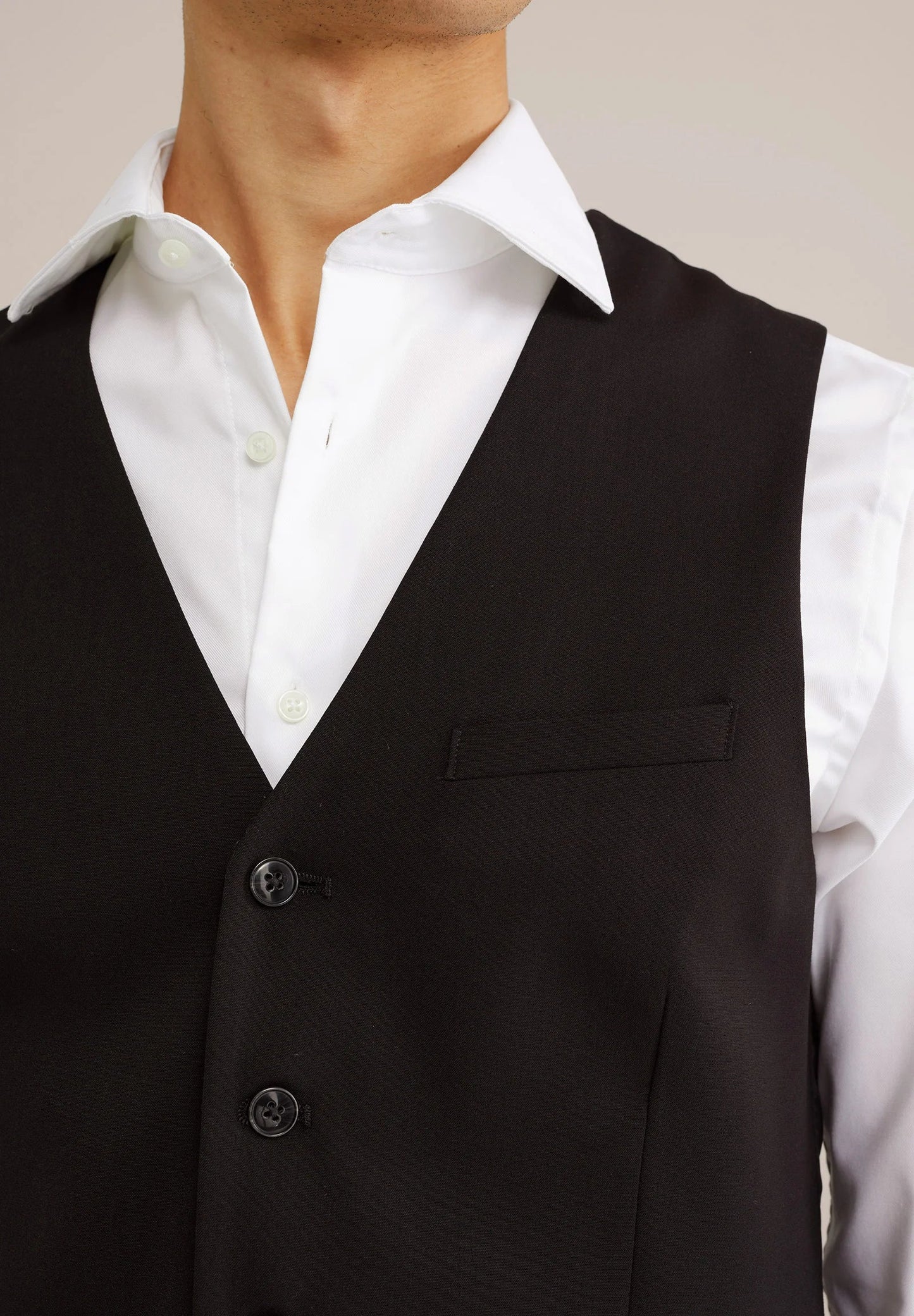 Men's Regular Fit Tailored Waistcoat - Black
